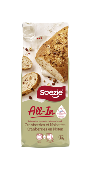 Cranberrynotenbrood All in 500 gr Soezie